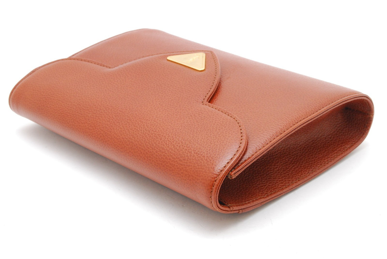 Saint Laurent Yves Clutch - Brown, Leather 