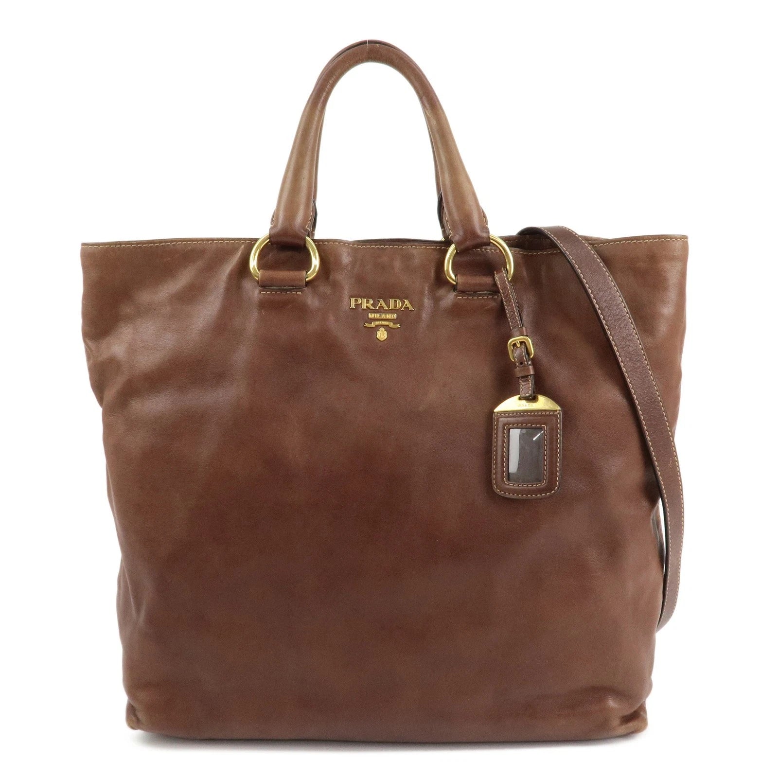 PRADA 2way Bag - Brown, Leather