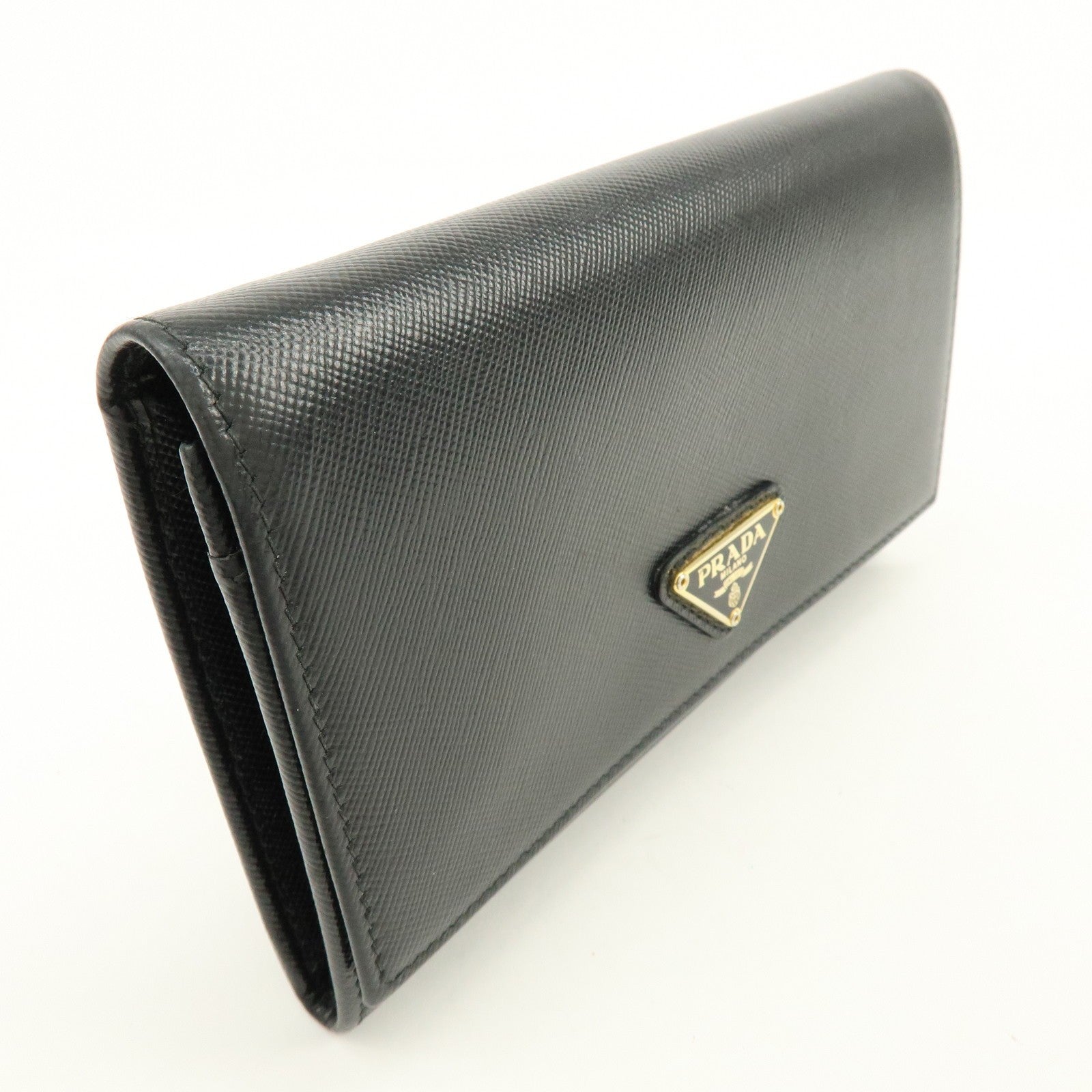 Prada Triangle Logo Wallet - Black, Saffiano Leather