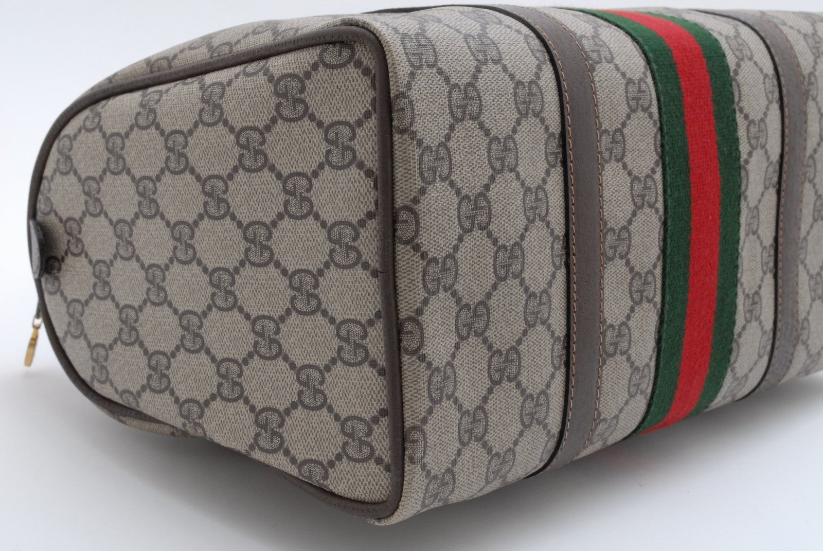 Gucci Guuci GG Supreme Boston Bag - Beige Brown, PVC Leather