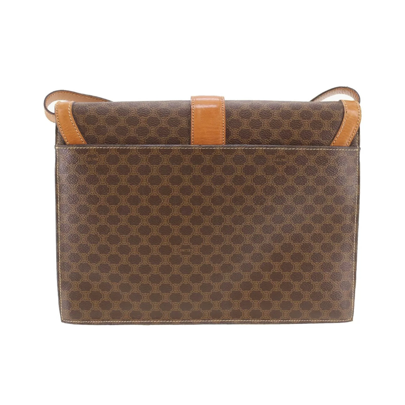 Macadam Pattern Shoulder Bag & Pouch Brown