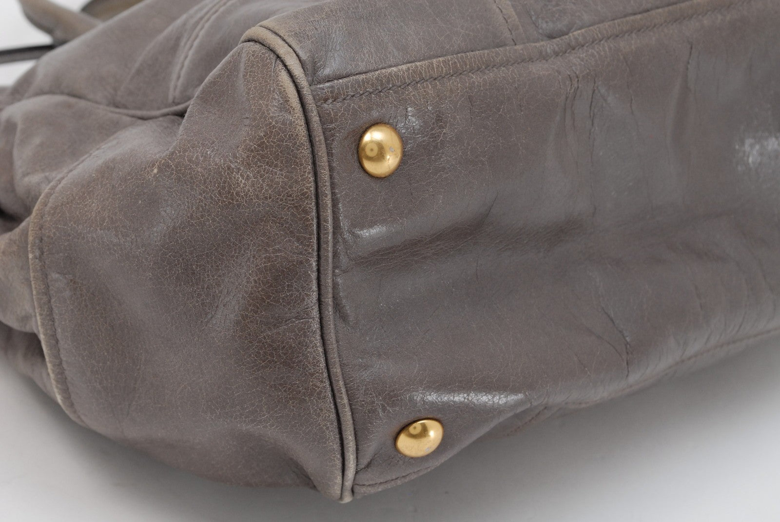 Miu Miu 2Way Satchel Handbag - Gray, Leather