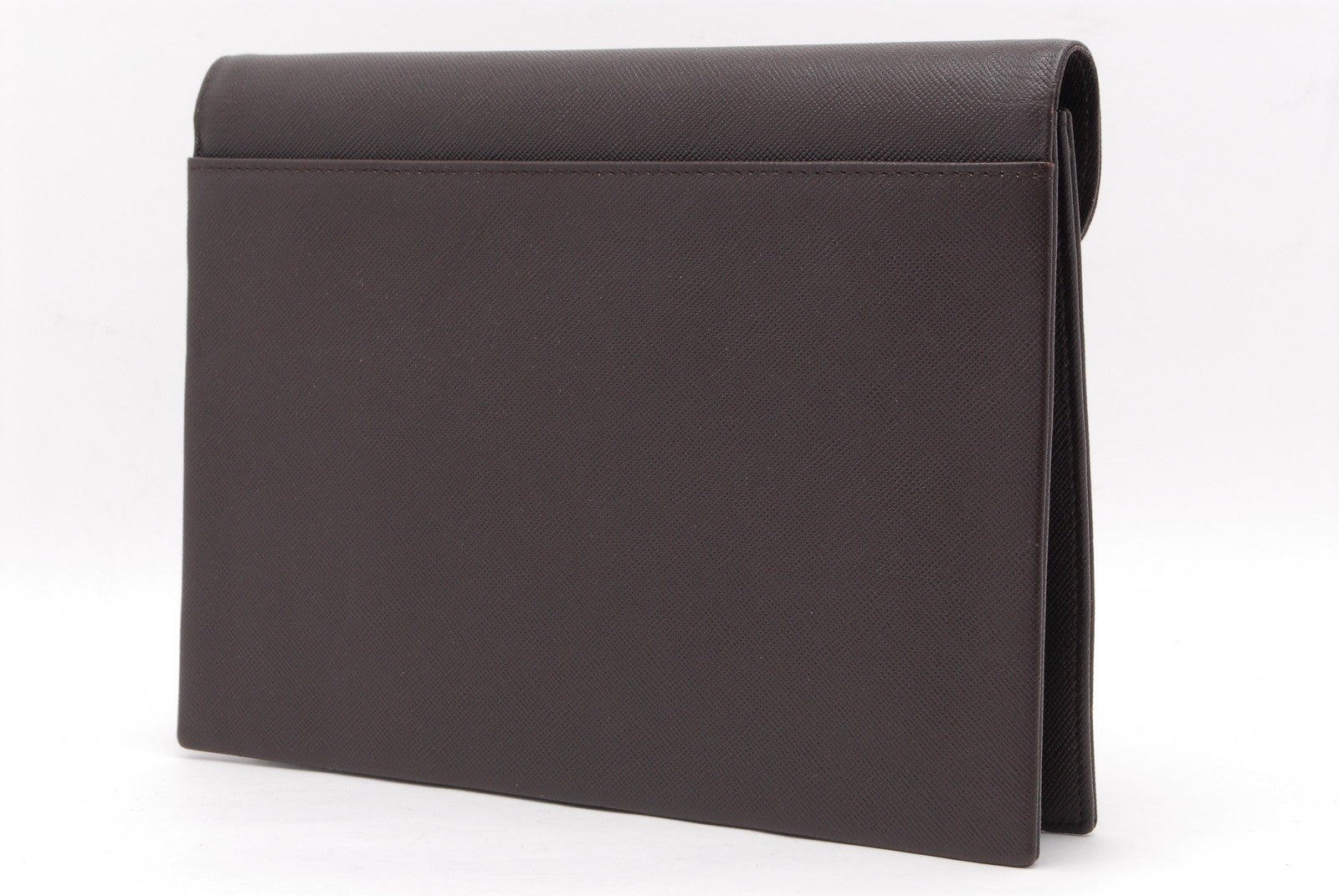 Saint Laurent Yves Clutch Hand Bag - Brown, Leather 
