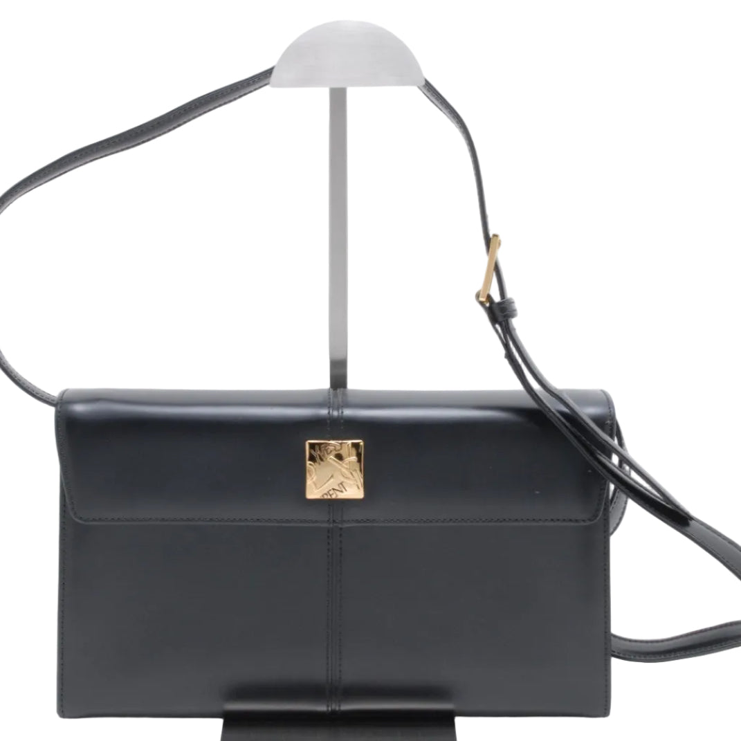 Saint Laurent Logo Shoulder Bag - Black, Leather