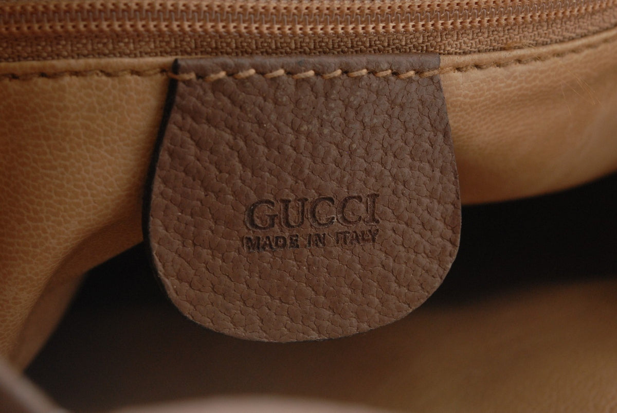 Gucci GG Supreme Monogram Canvas Drawstring Bucket Shoulder Bag - Brown, PVC Leather