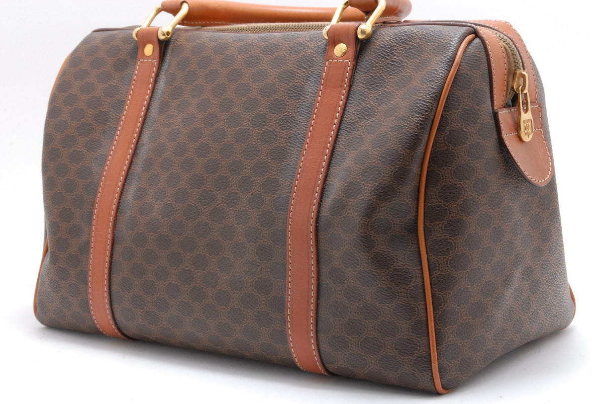 Celine Macadam Boston Handbag - Brown, PVC Leather
