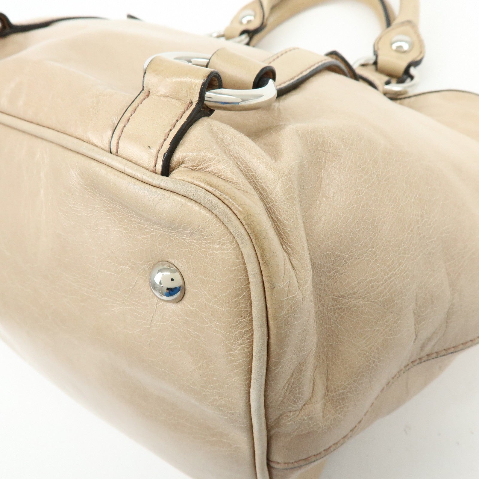 Miu Miu Hand Bag - Beige, Leather 