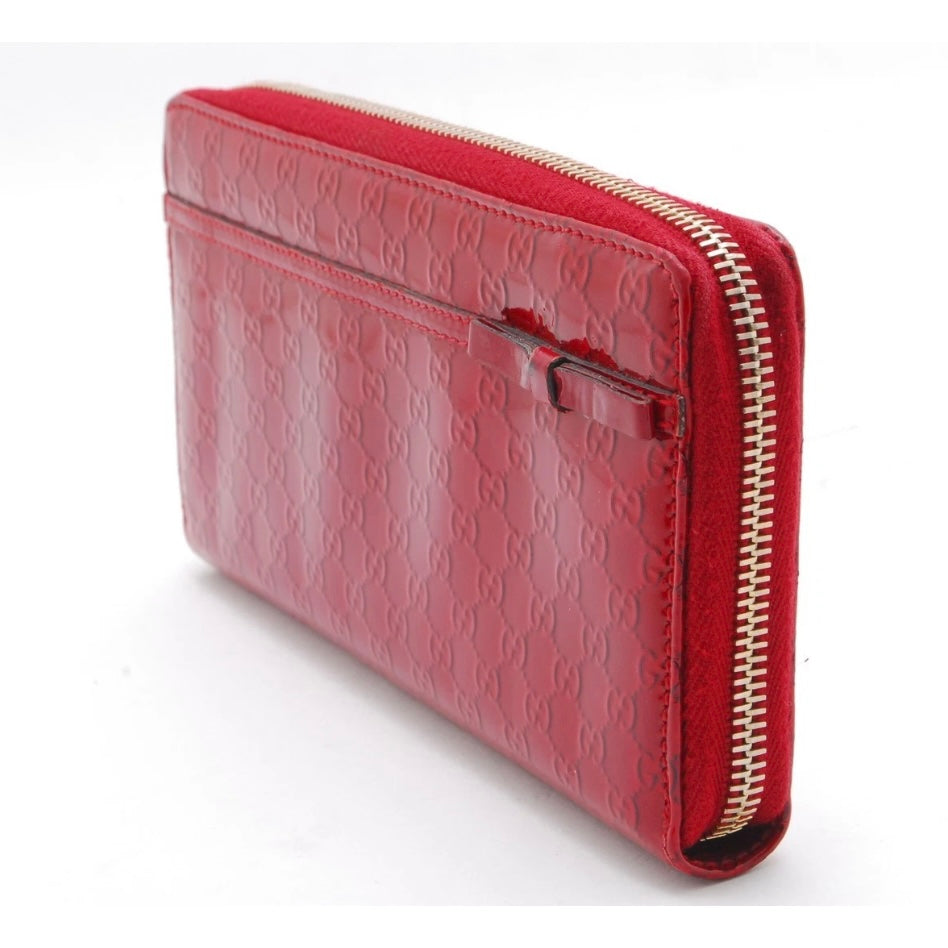 Gucci wallet ribbon microGG enamel Red