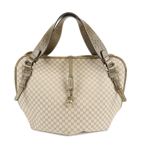 CELINE Macadam Bitter Sweet Canvas Leather Tote Bag - Beige Khaki, Canvas, Leather
