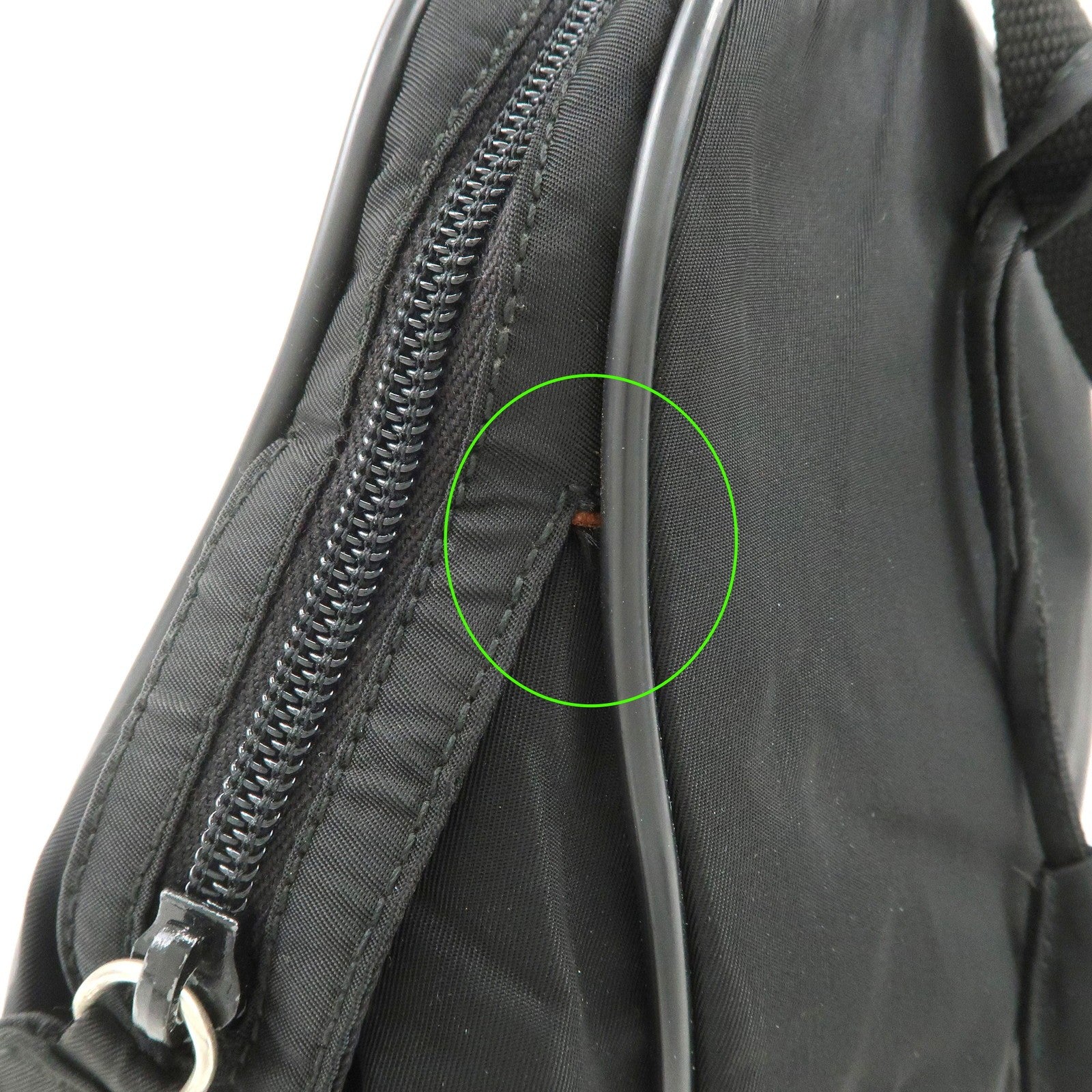 Prada Triangle Logo Hand Bag - Black, Nylon and Leather