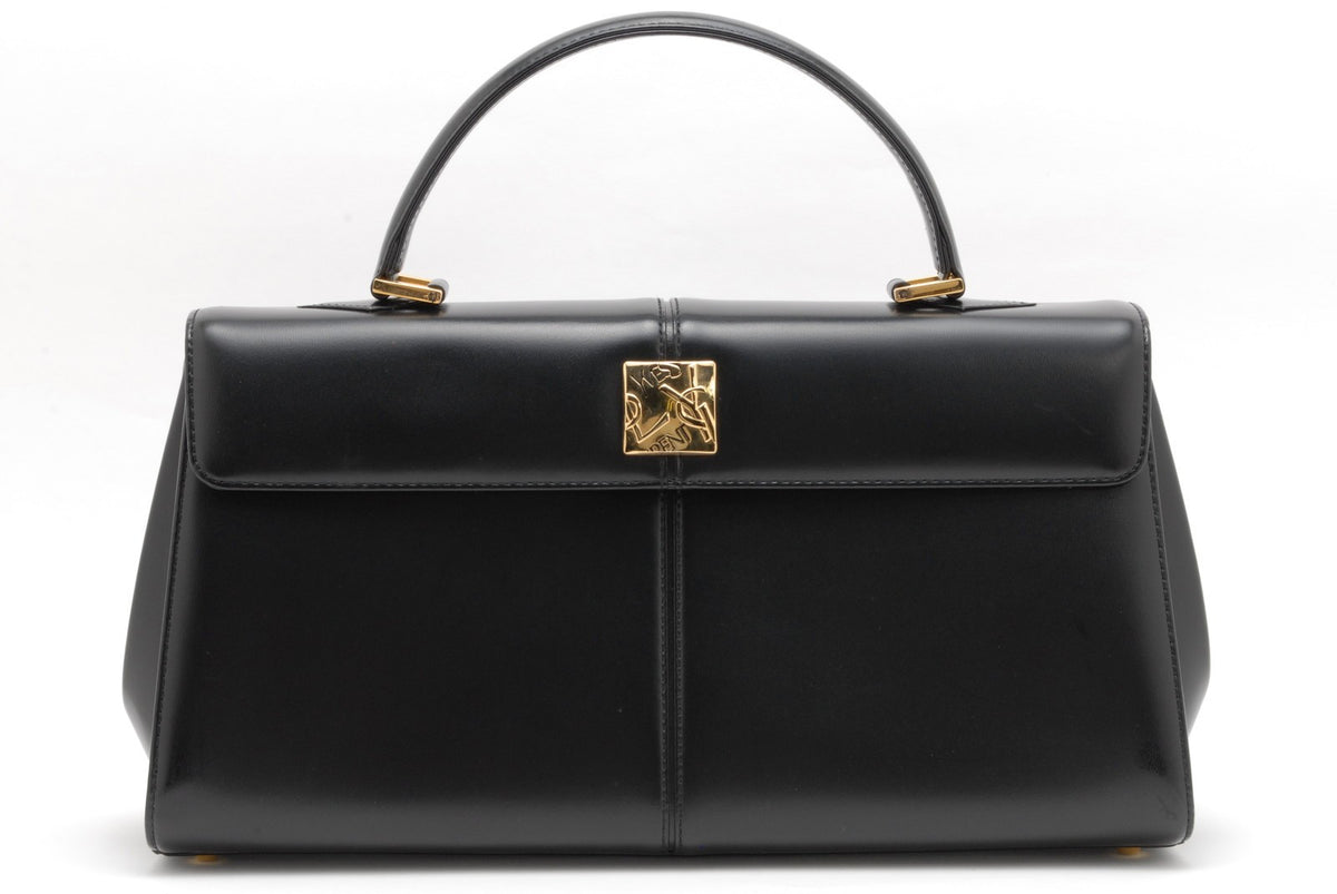 Saint Laurent Vintage Top Handle Handbag - Black, Leather