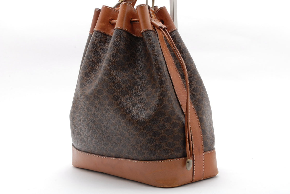 Celine Macadam Bucket Shoulder Bag - Brown, Leather