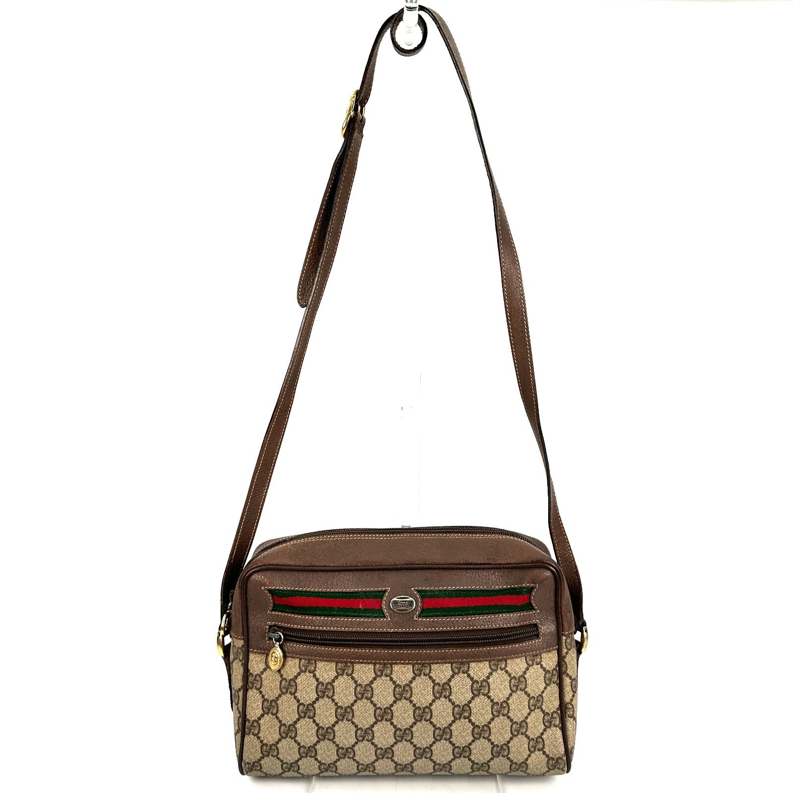 Gucci Sherry Shoulder Bag - Brown, PVC/Leather