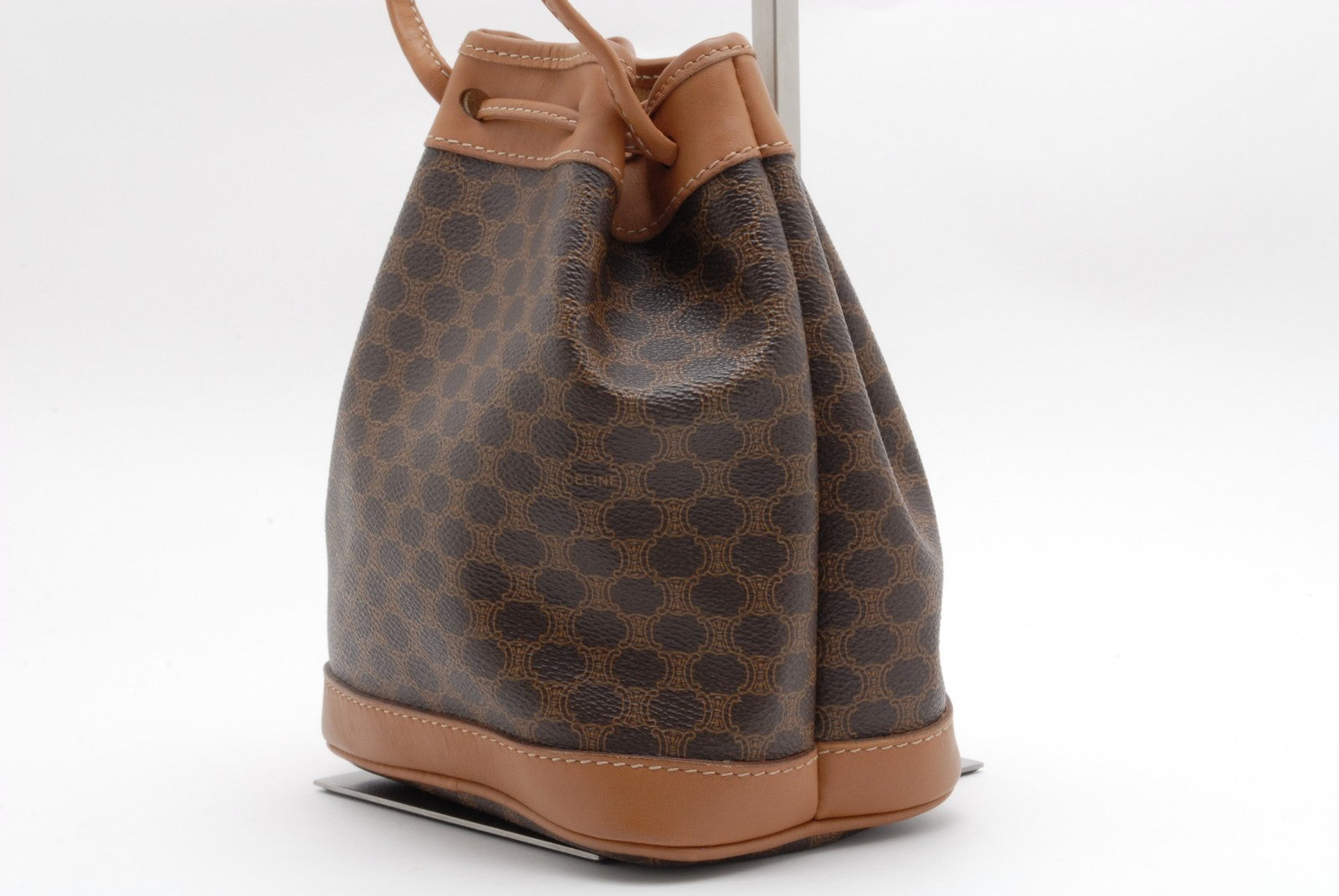 Celine Macadam Drawstring Bucket Mini Shoulder Bag - Brown, PVC