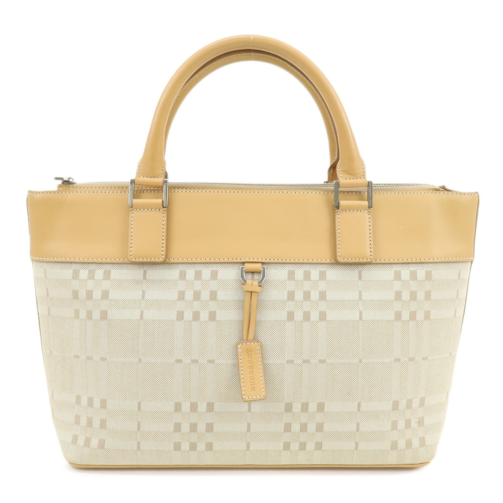 Burberry Tote Bag - Beige, Canvas Leather
