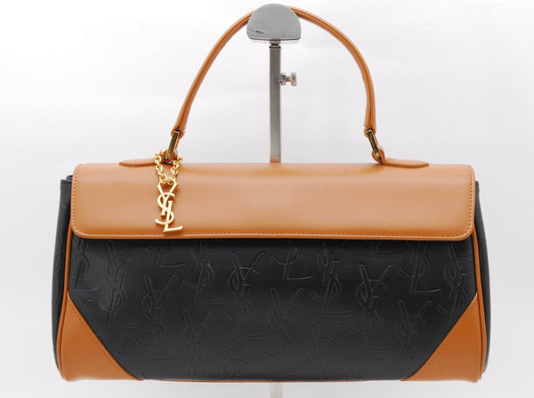 Saint Laurent Yves Vintage Hand Tote Bag - Black Brown, Leather