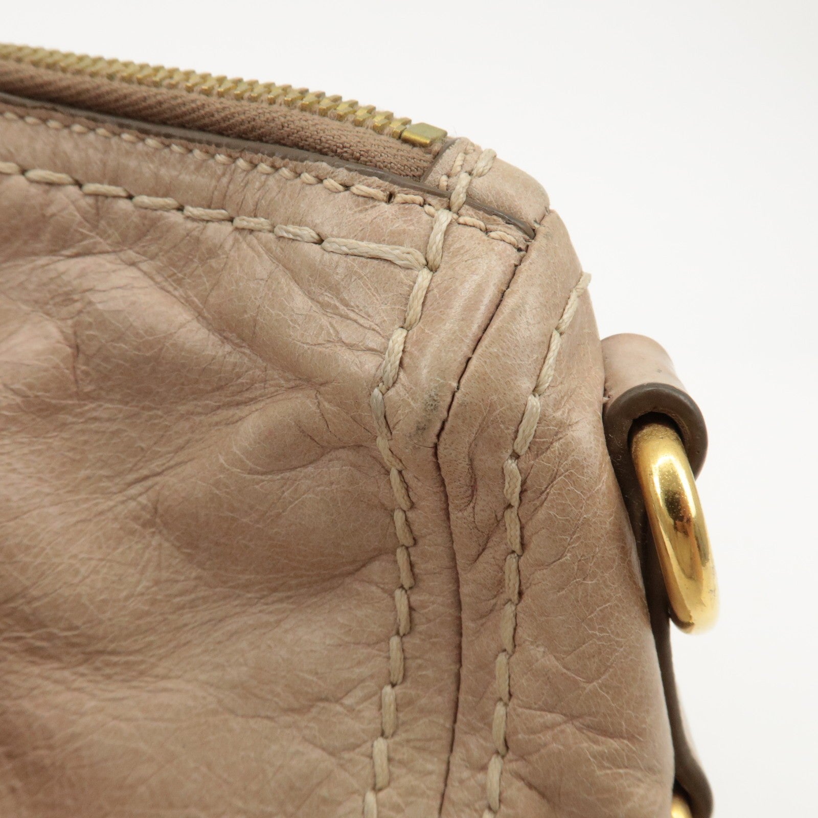 Prada Leather 2way Bag - Beige, Leather