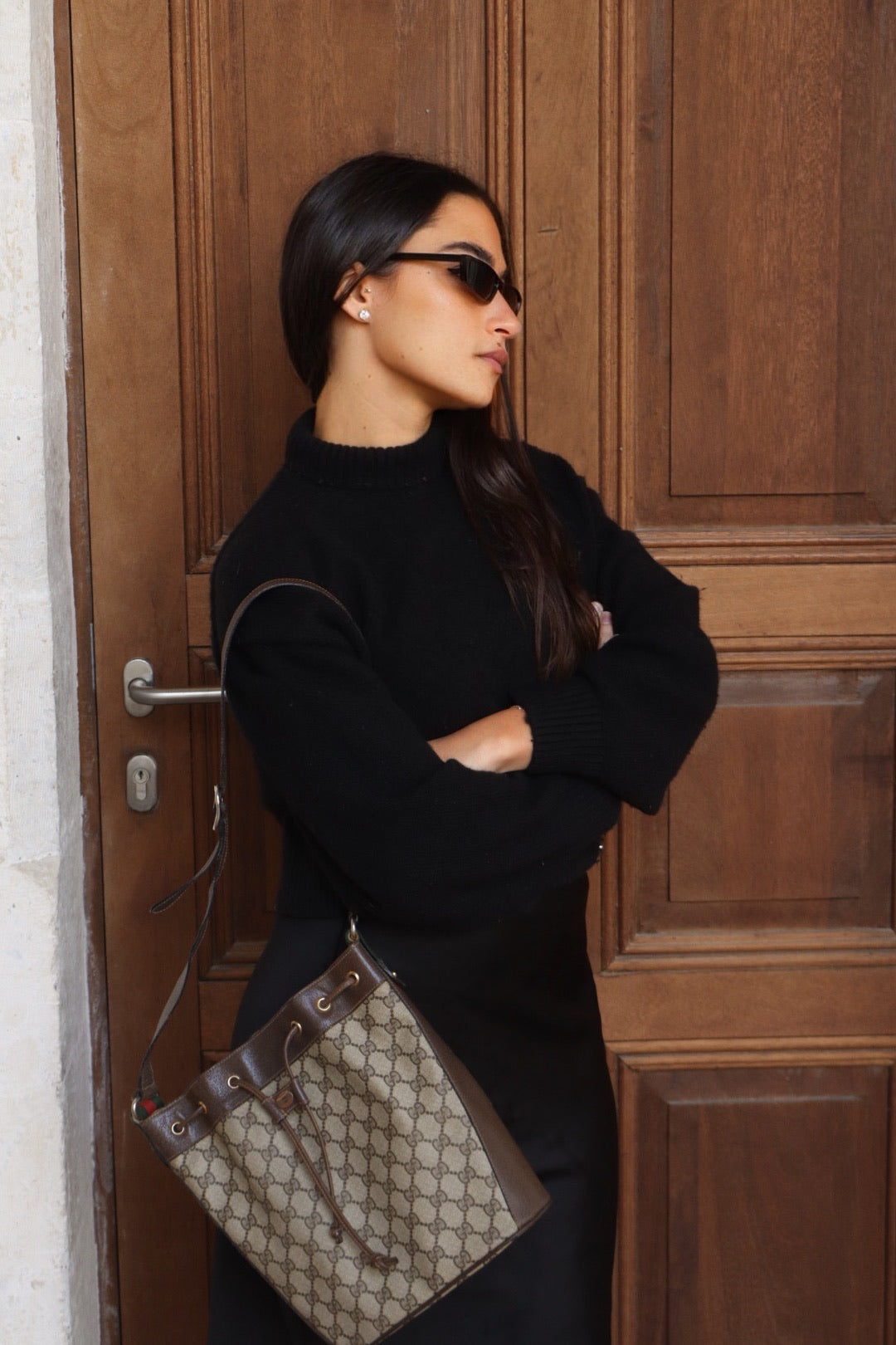 Gucci Sherry Shoulder Bag - Brown, PVC