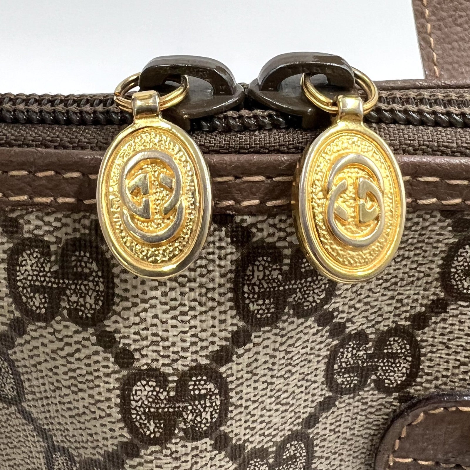 Gucci GG Supreme Hand Tote Bag - Beige Brown, PVC Leather