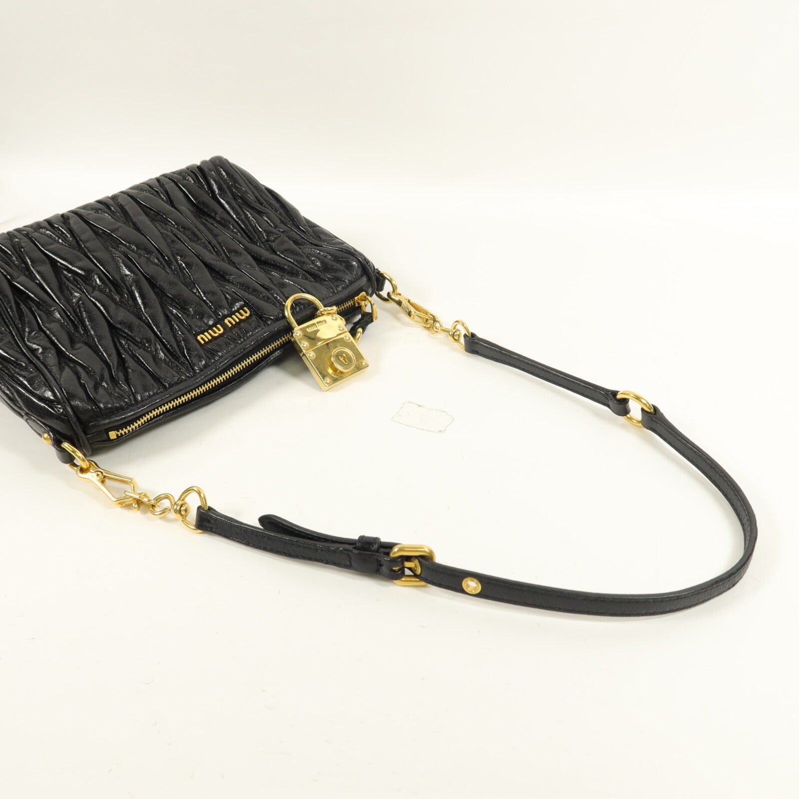 Miu Miu GHW Shoulder Bag - Black, Lambskin Leather