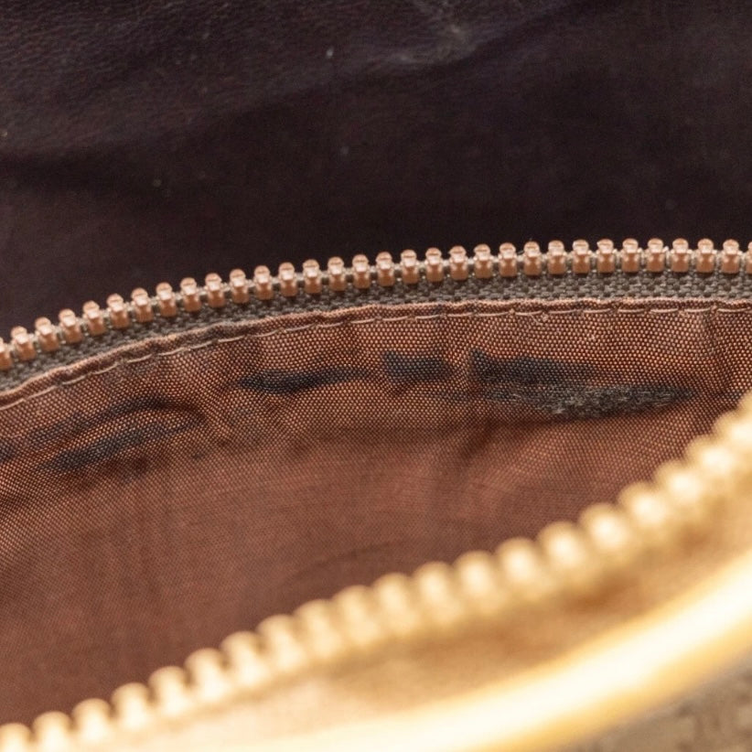 CELINE Macadam Clutch Bag- Leather PVC Beige, Gold