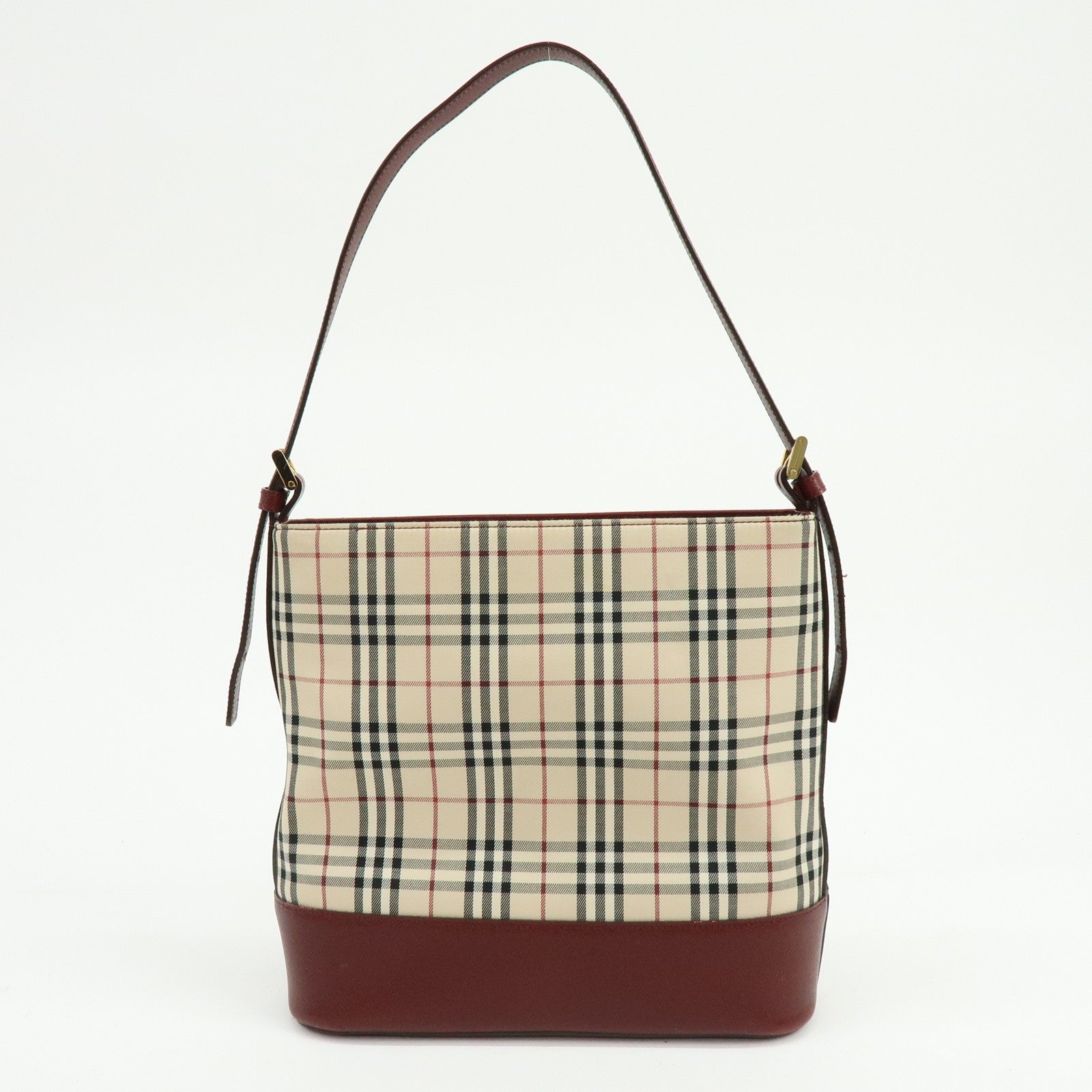 Burberry Shoulder Bag - Beige, Bordeaux, Canvas Leather