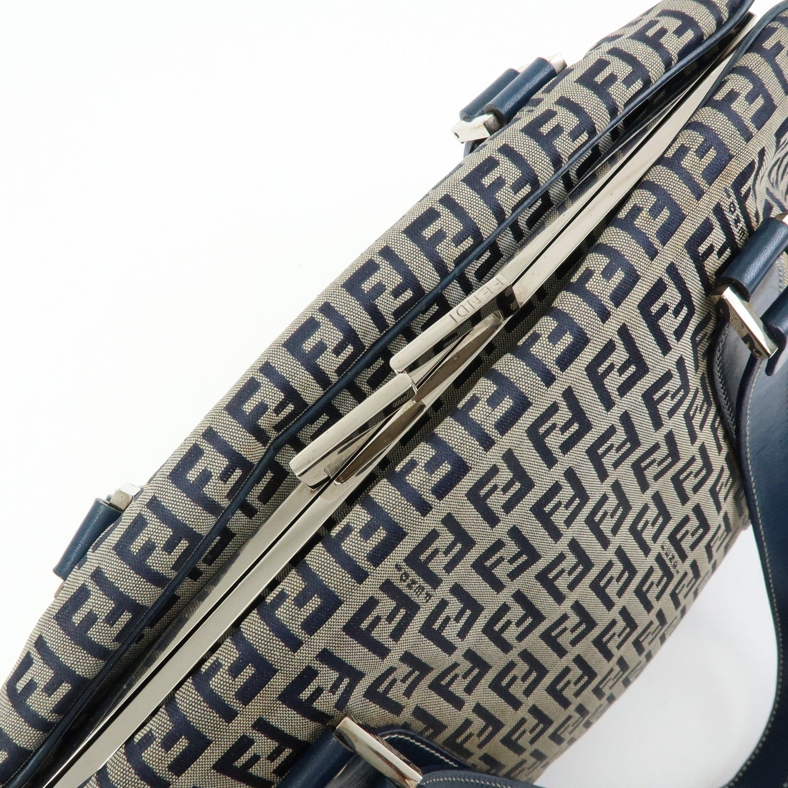 Fendi Zucchino Tote Bag - Navy, Canvas and Leather