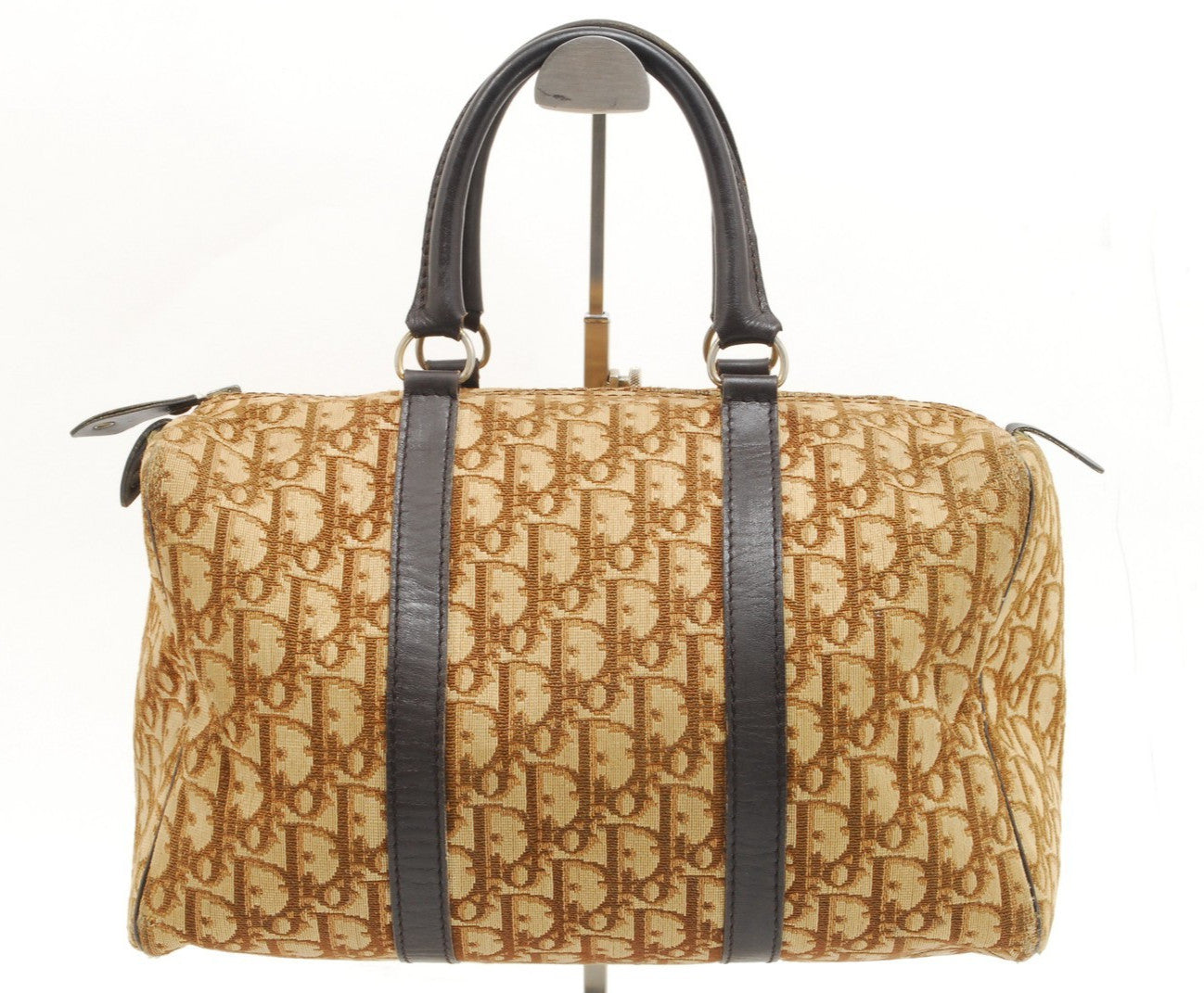 Christian Dior Trotter Boston Bag - Beige, Canvas & Leather