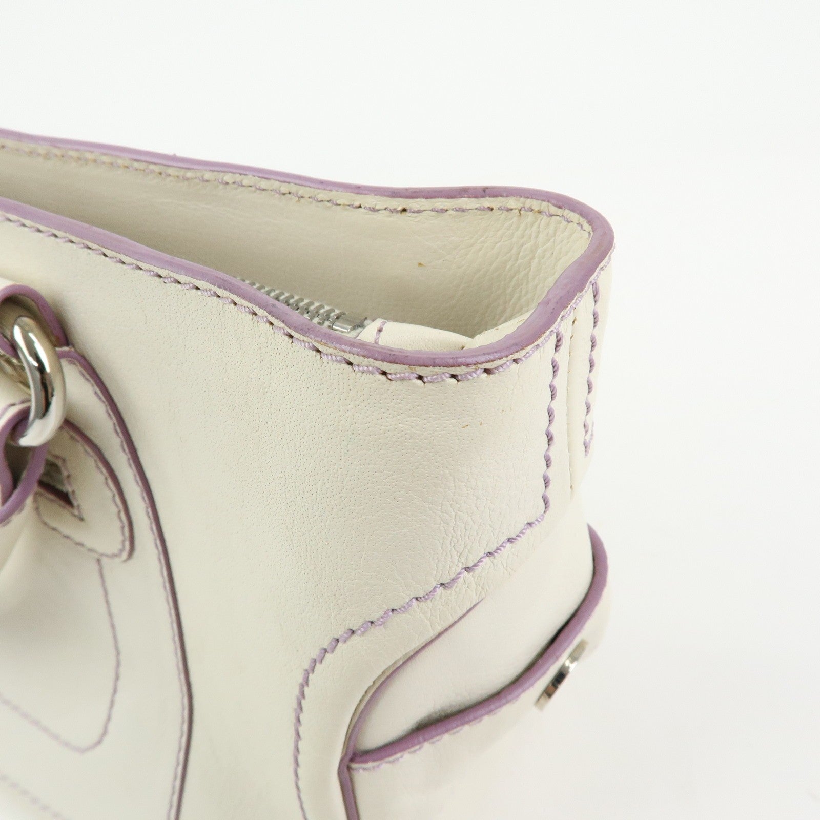 Celine Boogie Bag Handbag - White, Purple, Leather