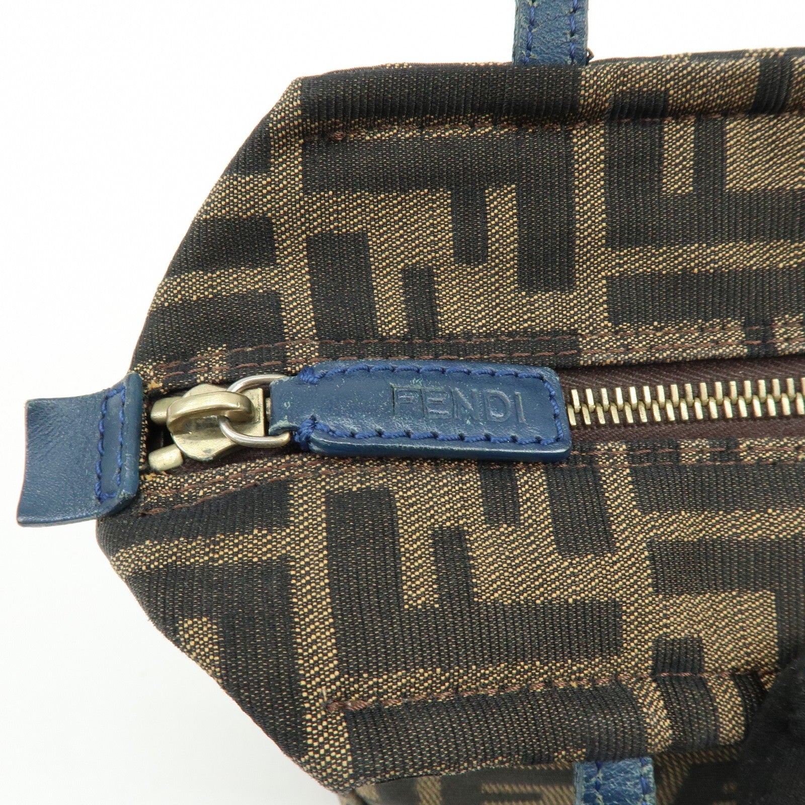 Fendi Hand Bag - Brown, Black, Navy, Canvas, Leather