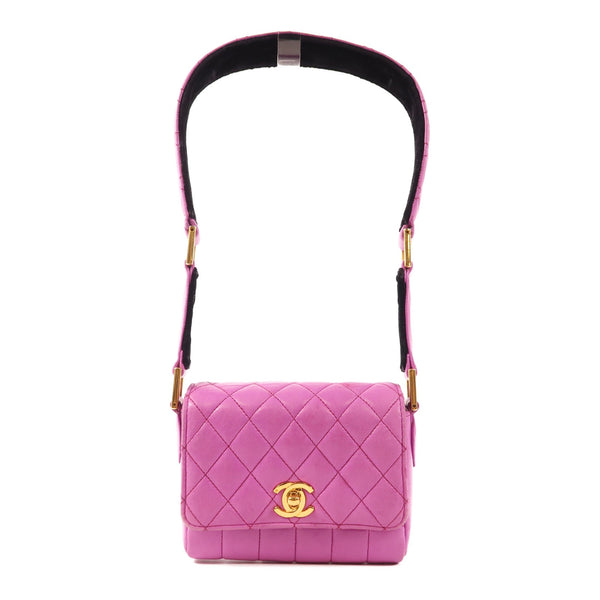 Chanel CC GHW Shoulder Bag - Purple, Calfskin Leather