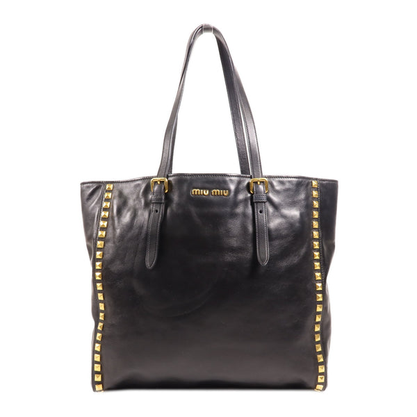 Miu Miu GHW Tote Bag - Black, Lambskin Leather 