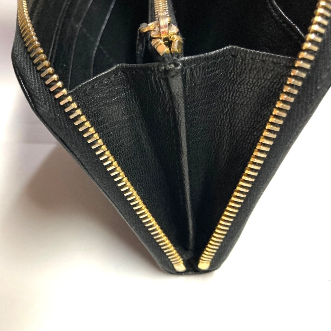 MIU MIU VINTAGE ZIP AROUND EMBOSSED LEATHER LONG WALLET