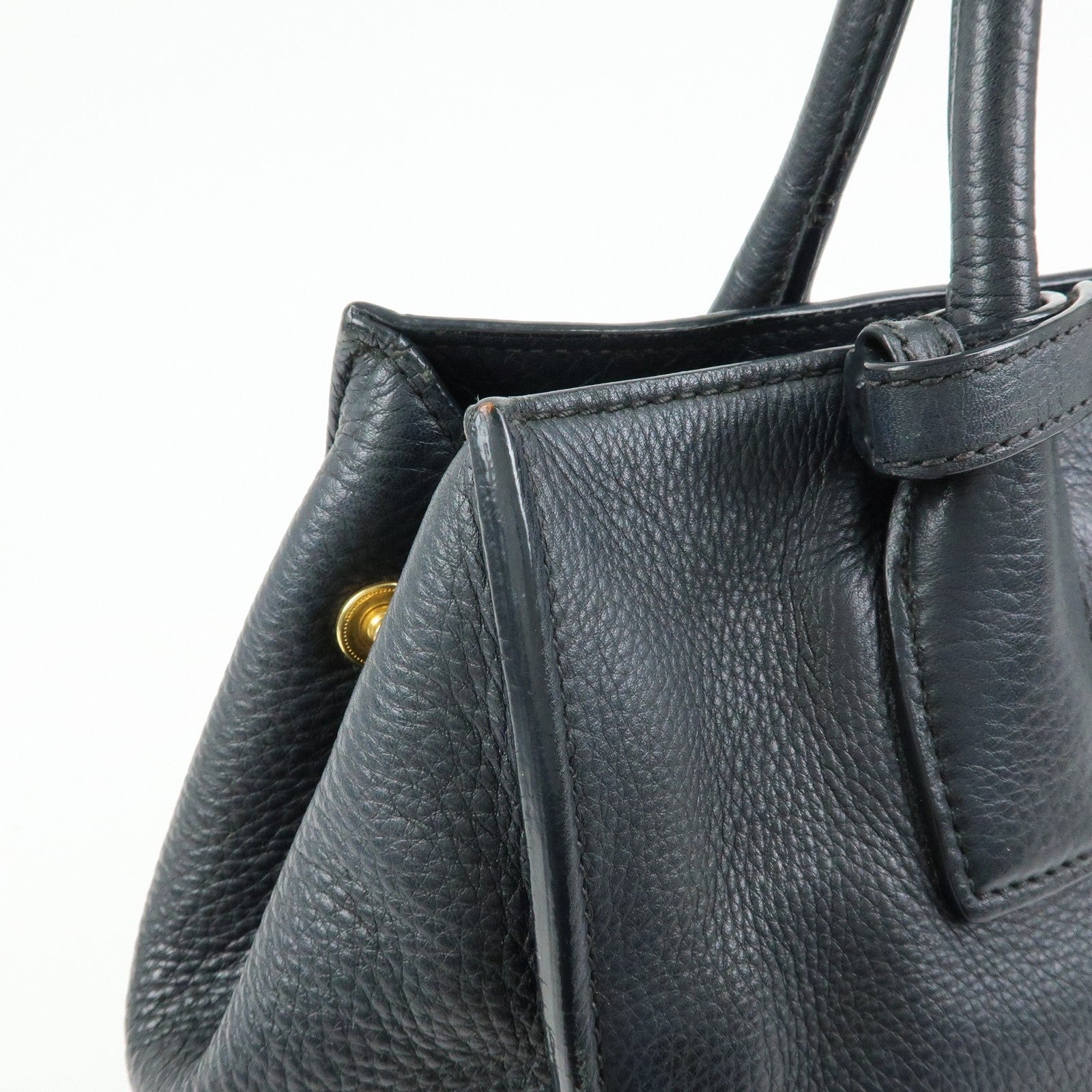 Prada 2way Bag Handbag - Black, Calf Leather