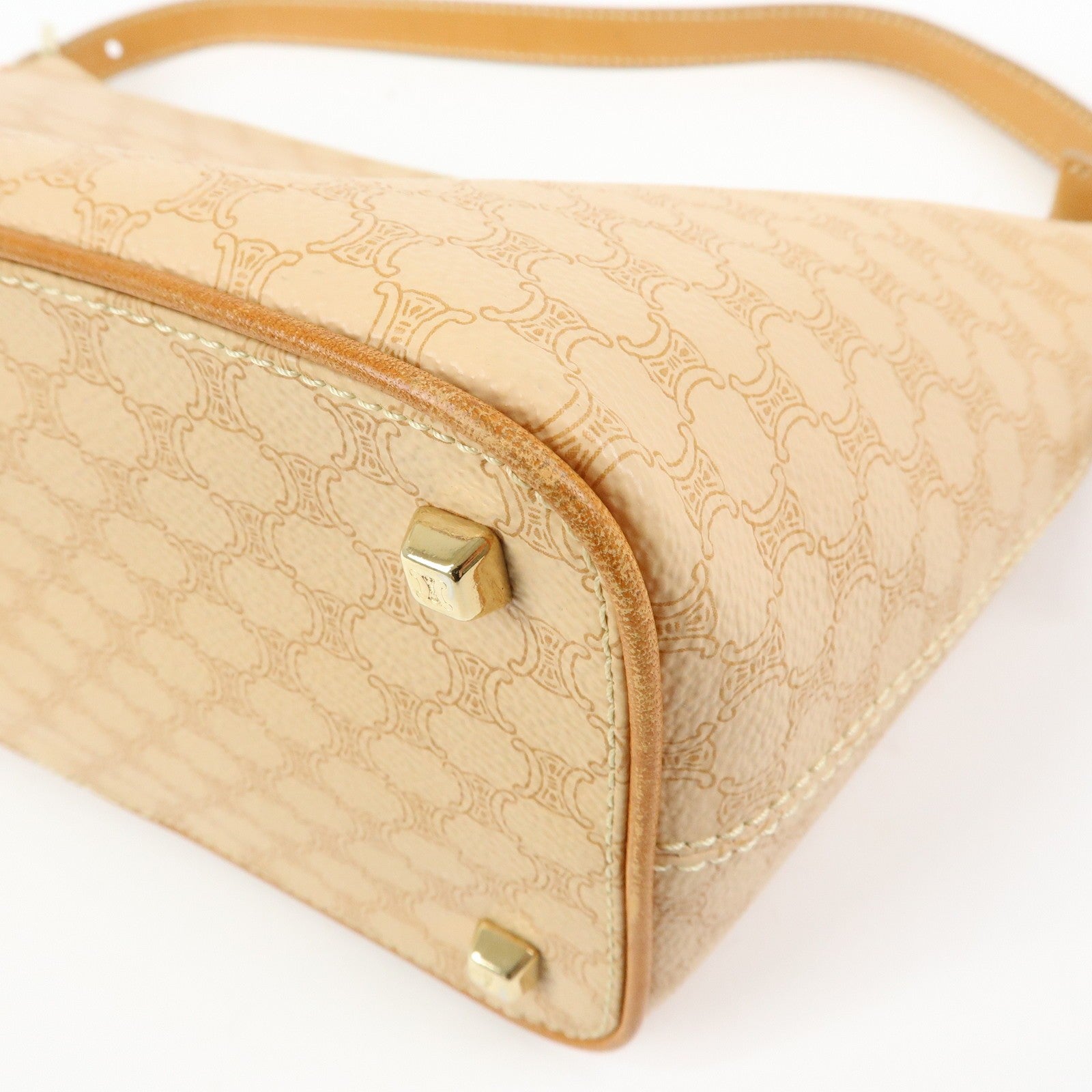 Celine Macadam Hand Bag - Beige, PVC Leather 