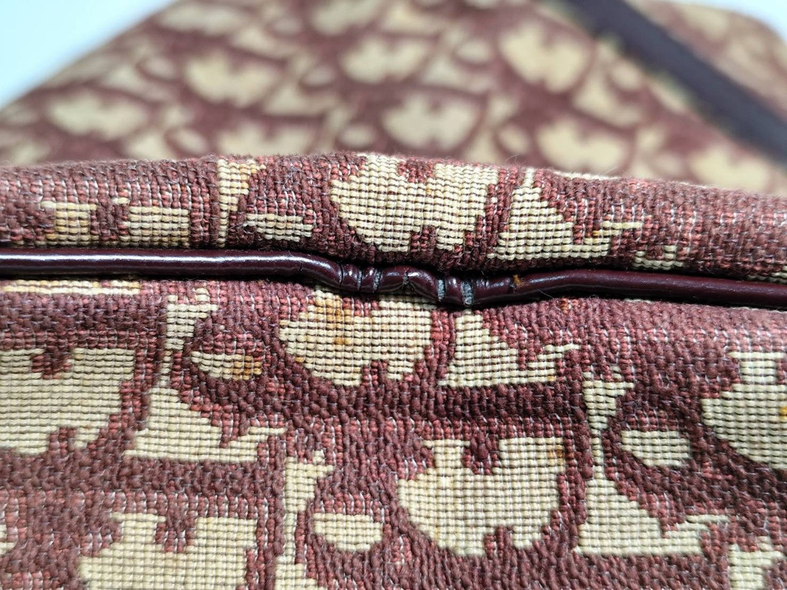 Christian Dior Trotter Boston Handbag - Red Bordeaux, Canvas