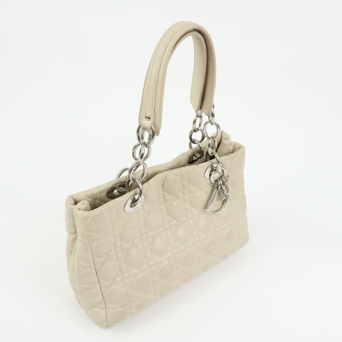 Christian Dior Lady Dior Hand Bag - Ivory, Lamb Skin