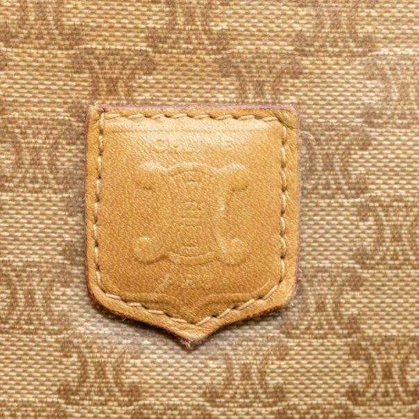 CELINE Macadam Clutch Bag- Leather PVC Beige, Gold