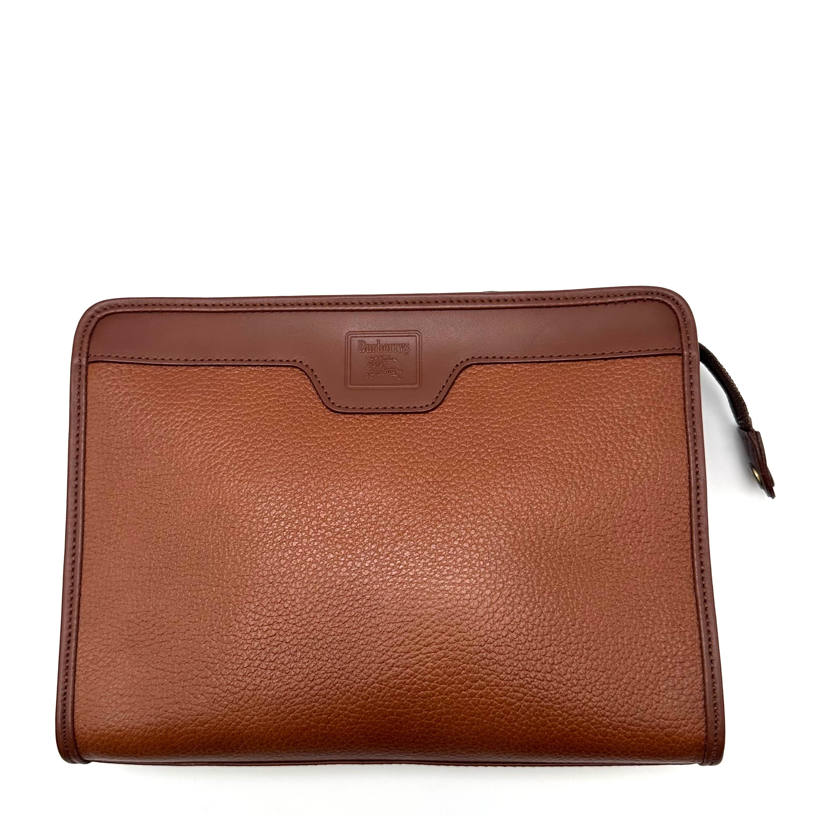 Burberry Vintage Leather Clutch Brown
