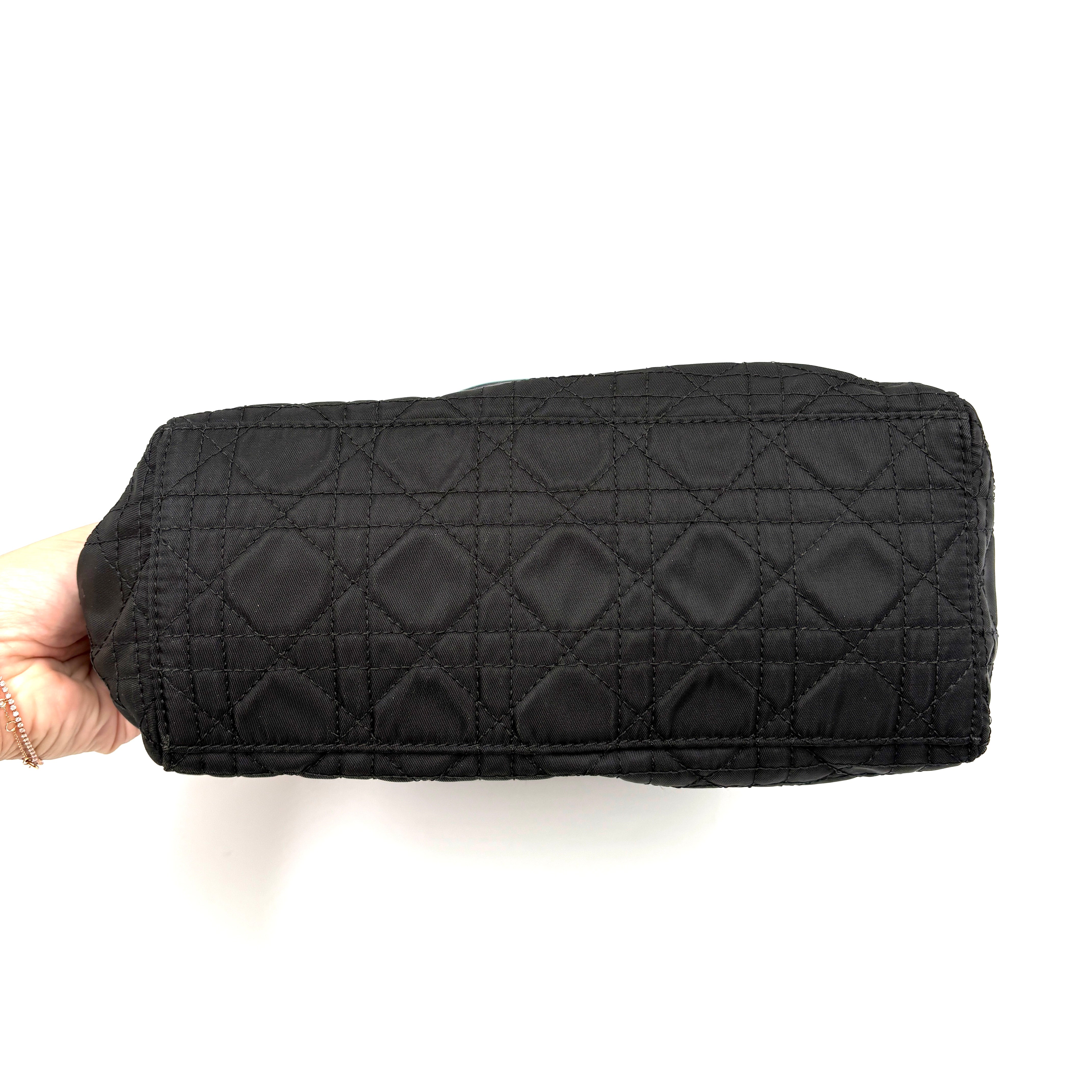 Christian Dior Lady Dior Hand bag Nylon Black