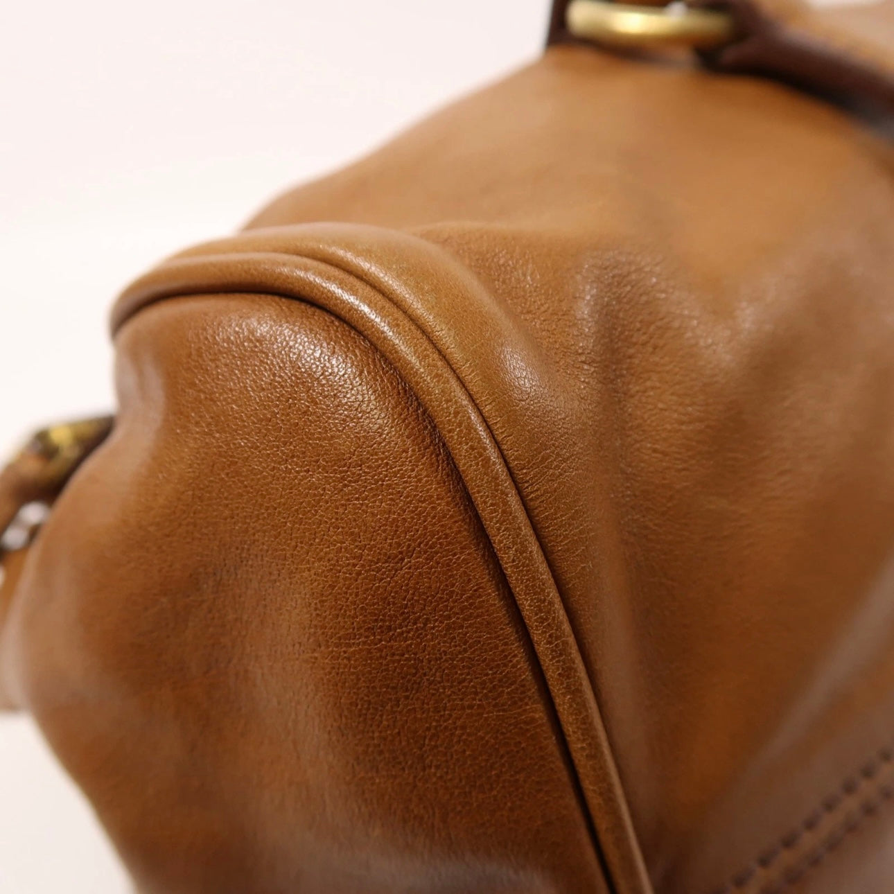 Miu Miu GHW 2 Way Shoulder Bag Calfskin Leather Brown