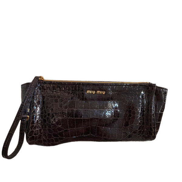 Miu Miu brown clutch bag