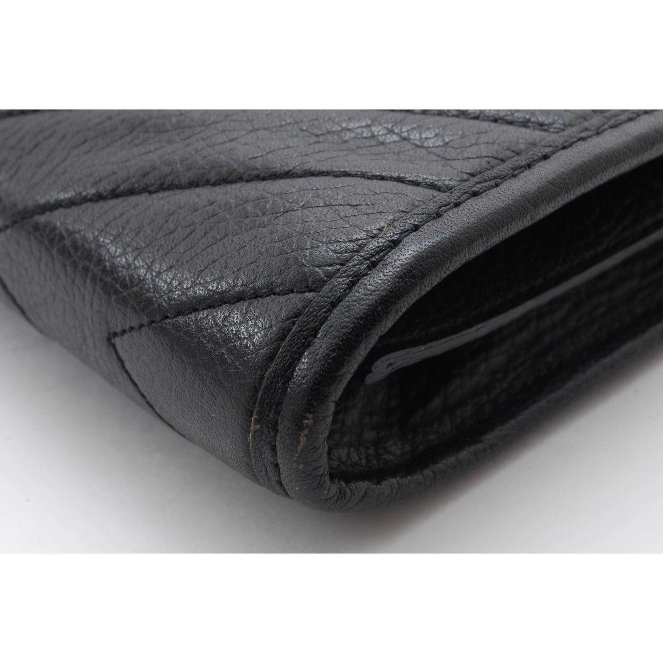 Saint Laurent black leather clutch