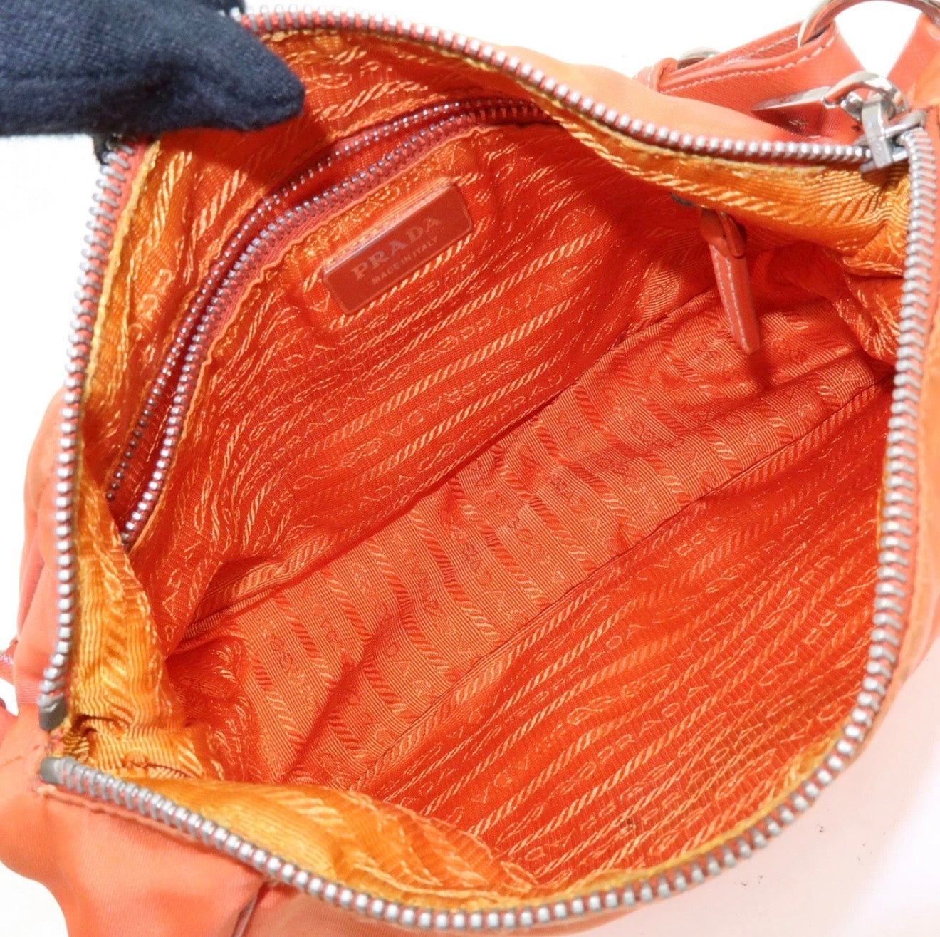 Prada Shoulder Bag - Orange, Nylon, Leather