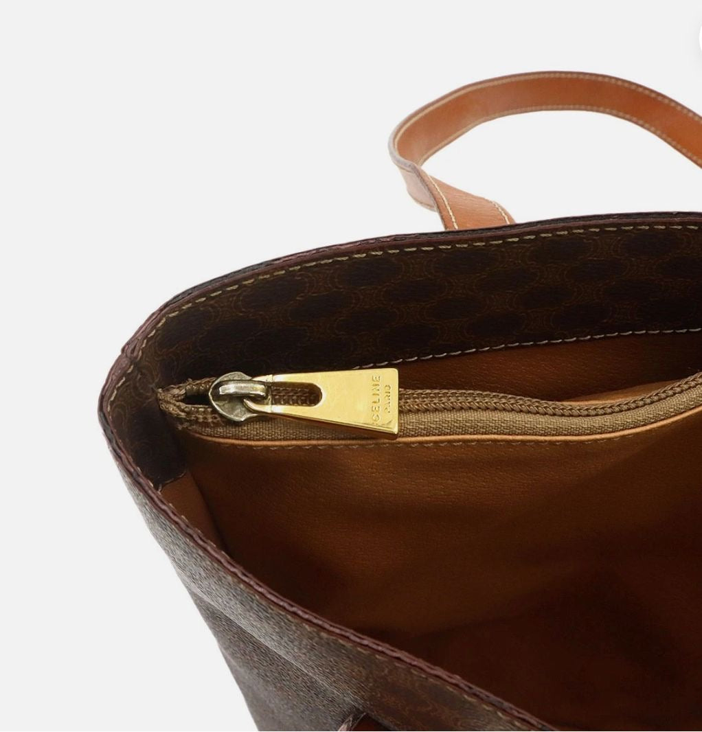 Celine Macadam Tote Bag - Brown, PVC, Leather