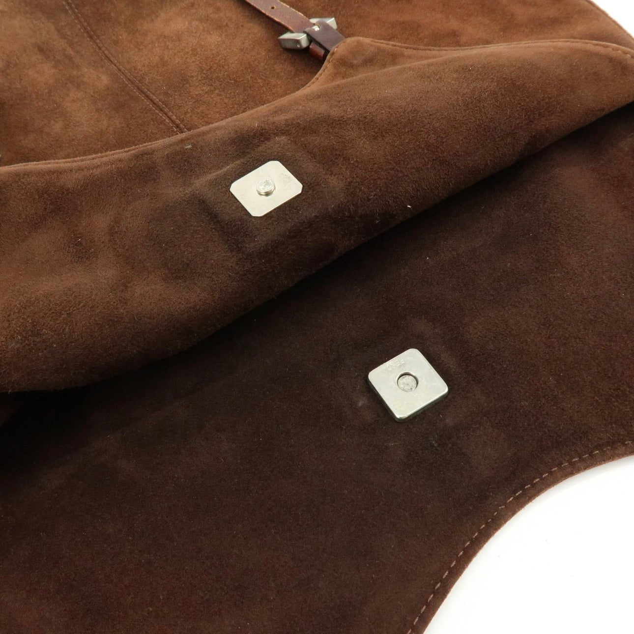 FENDI Suede Tote Shoulder Bag