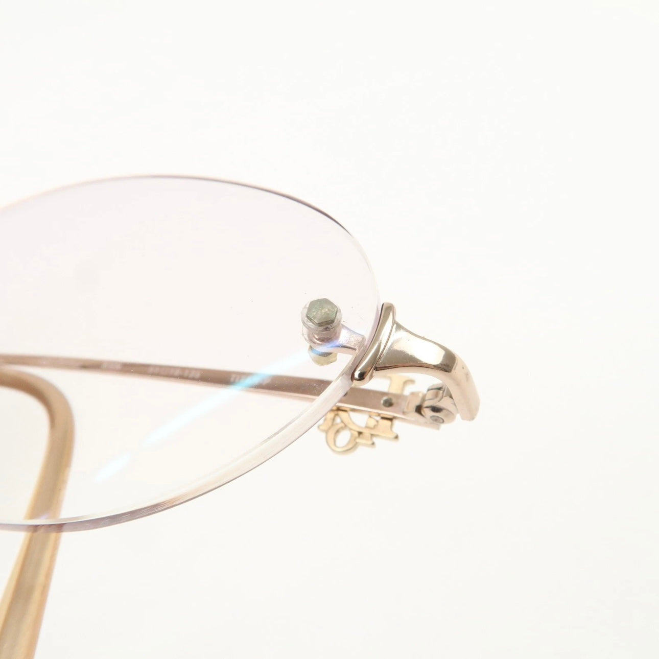 Christian Dior Clear Metal Sunglasses Pink Beige