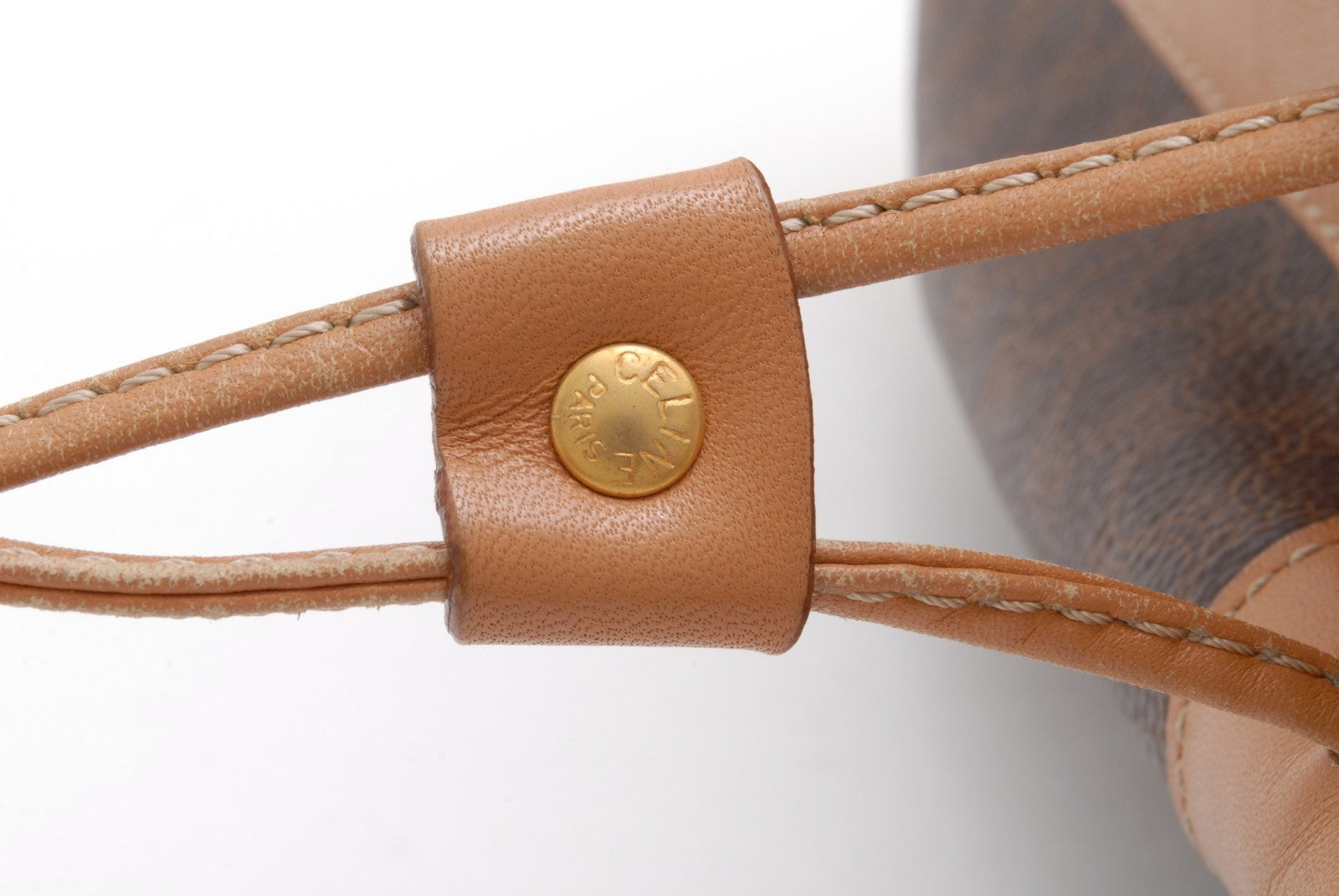 Celine Macadam Drawstring Bucket Shoulder Bag - Brown, PVC Leather מגיע עם הארנק!