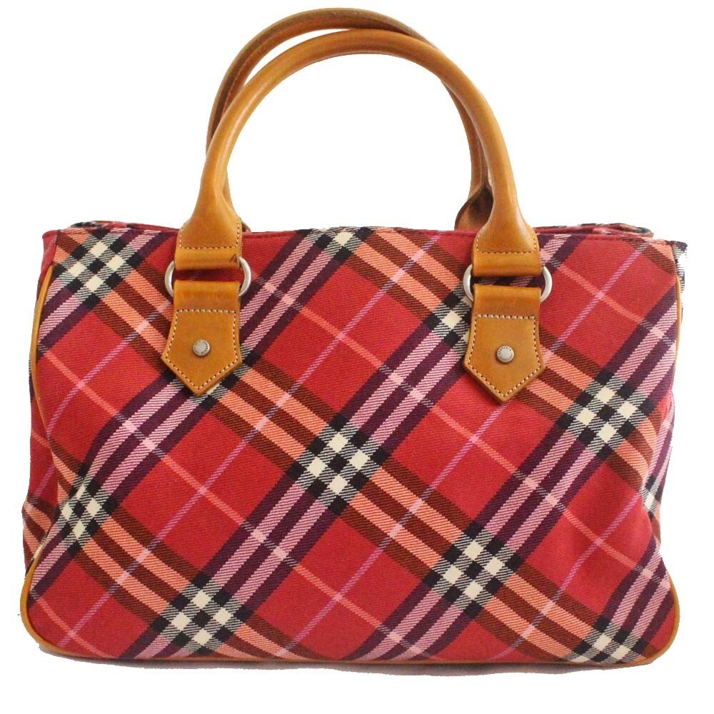 Burberry Blue Label Nova Check Tote Bag - Red, Canvas Leather