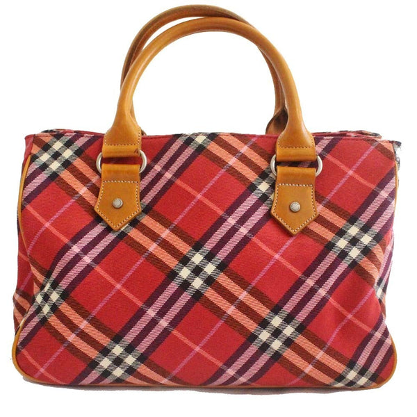 Burberry Blue Label Nova Check Tote Bag - Red, Canvas Leather